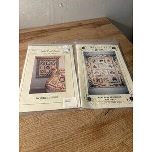 Folk Wood Studio Double Hugs & Seams Like Home Baby Blessings Quilt Patterns Lot